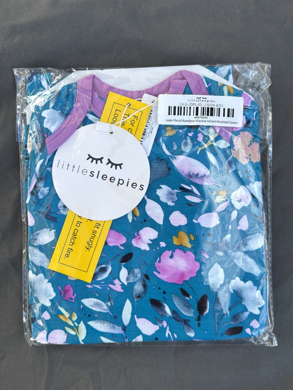Little Sleepies Jade Floral Infant Knotted Gown